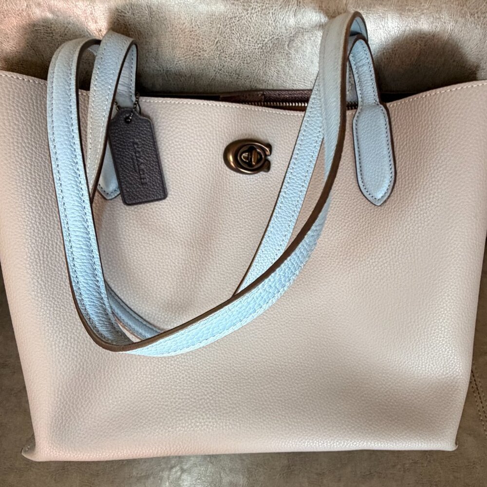 Coach C0692 Willow Tote In Color-Block Pebble Lea… - image 4